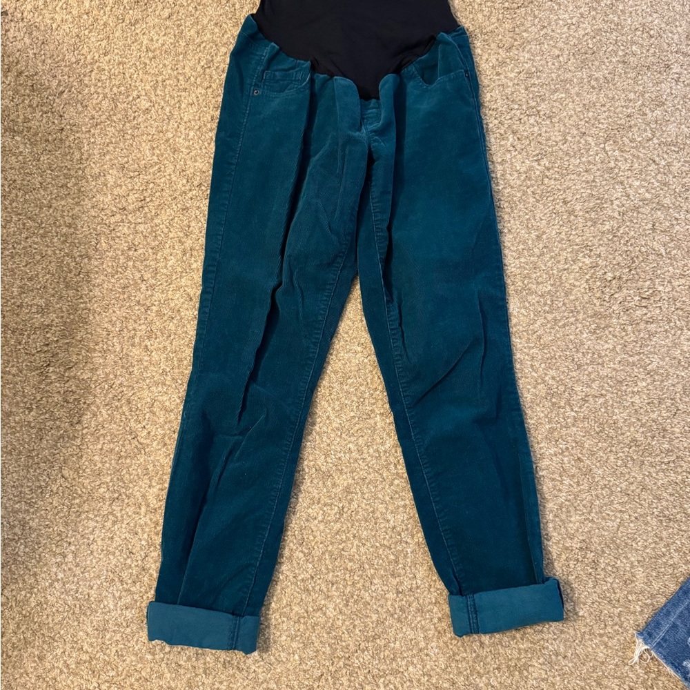 Old Navy teal maternity pants